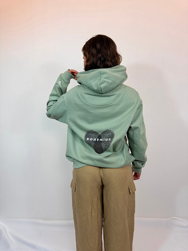 SUDADERA CAPUCHA BOHEMIUS CORAZON HUELLA DACTILAR