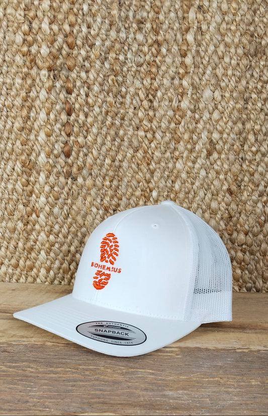 GORRA BLANCA BORDADO 3D NARANJA