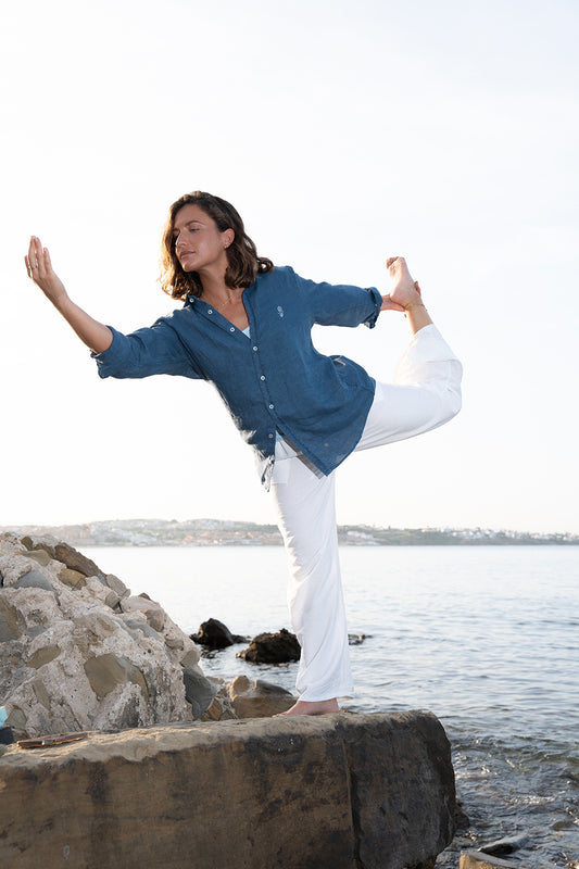 CAMISA LINO BOHEMIUS AZUL MARINO