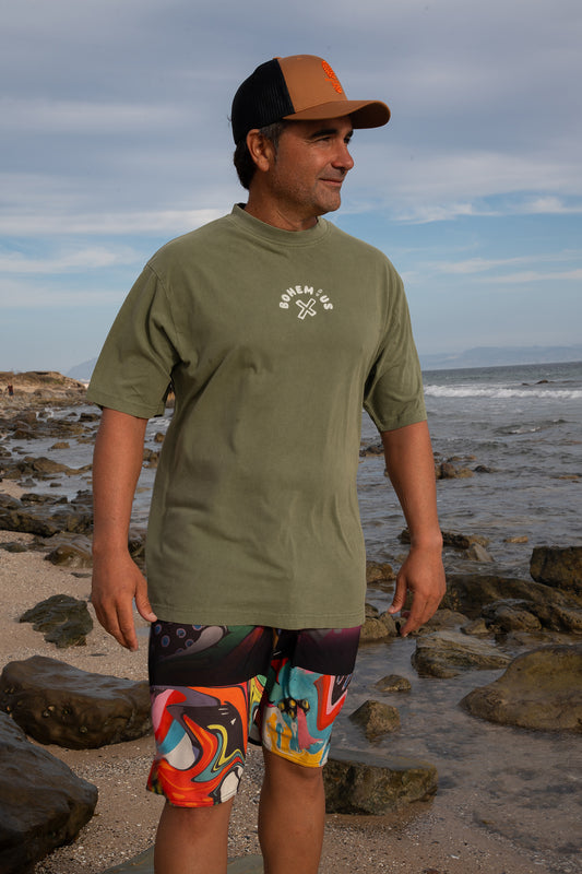 CAMISETA OVERSIZE VERDE Y  X QUE NO