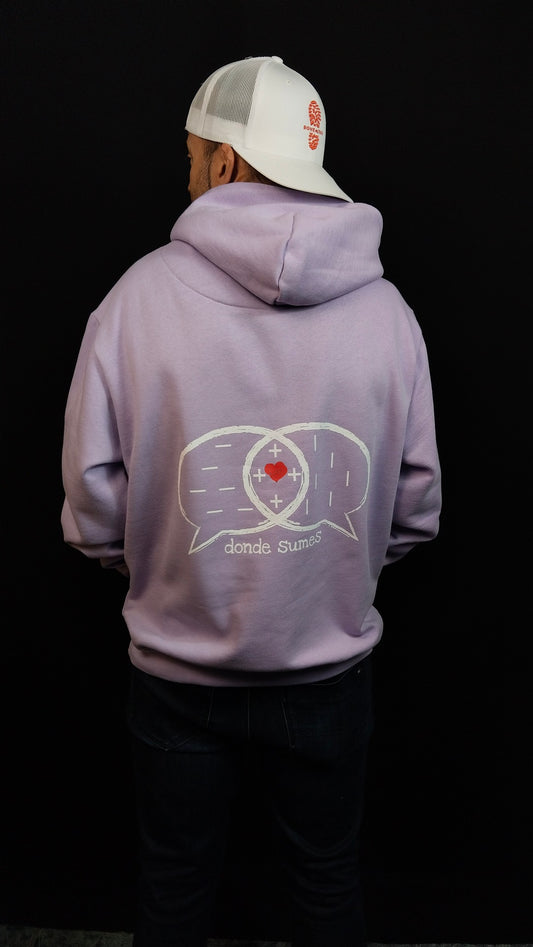 SUDADERA CON CAPUCHA MALVA DONDE SUMES