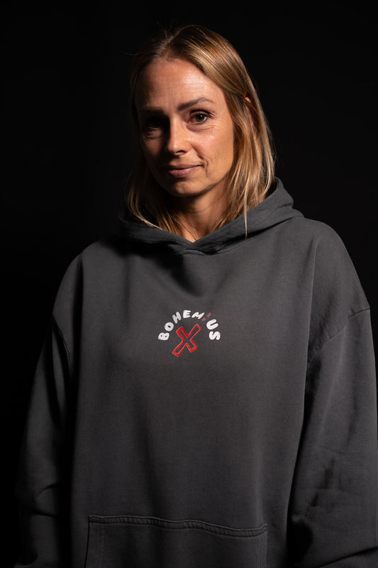 SUDADERA CON CAPUCHA ANTRACITA BOHEMIUS GLOBO