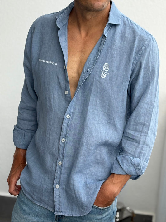 CAMISA IRONMAN CELESTE