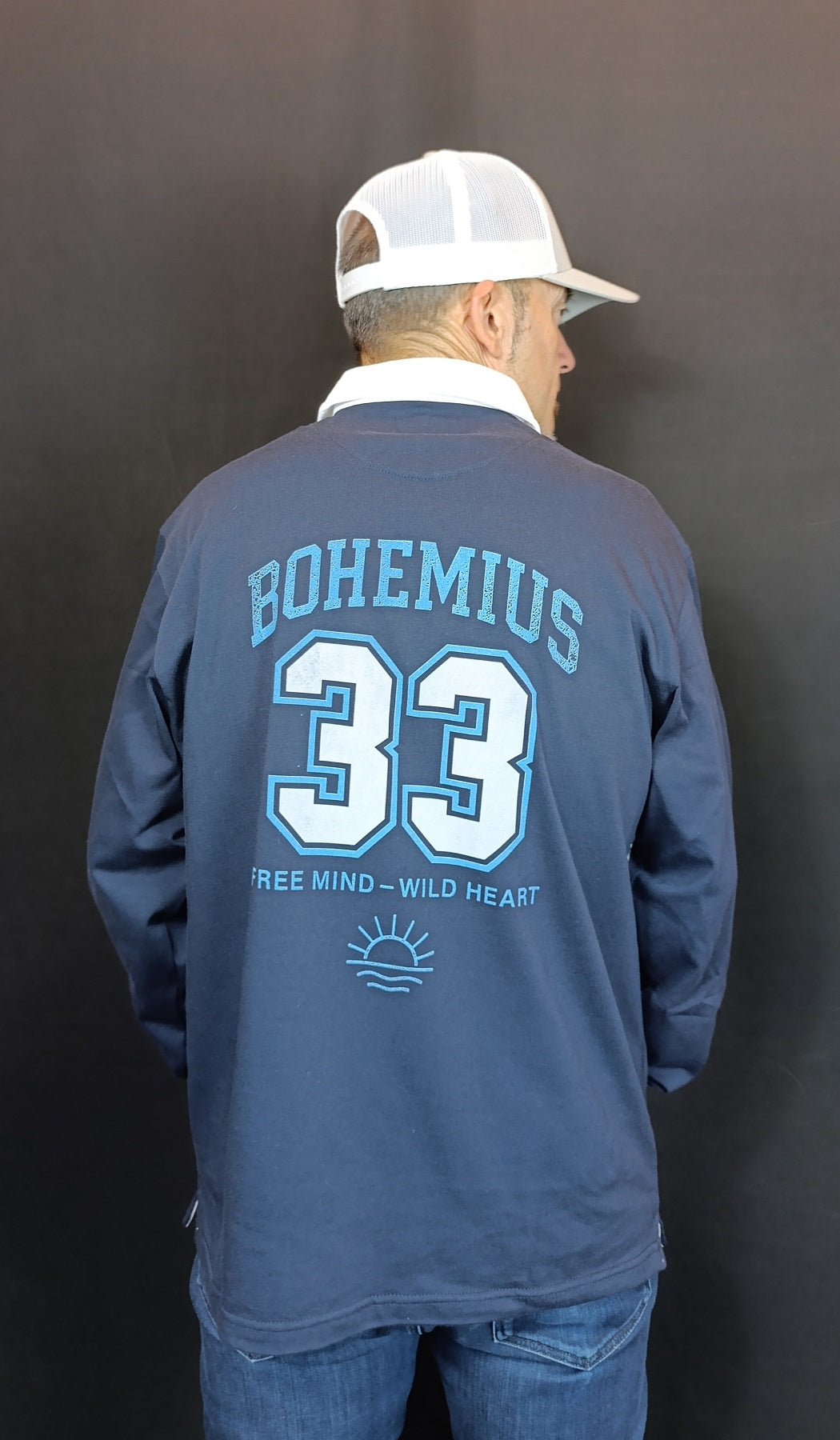 POLO RUGBY AZUL MARINO CON FRANJA BLANCA 33