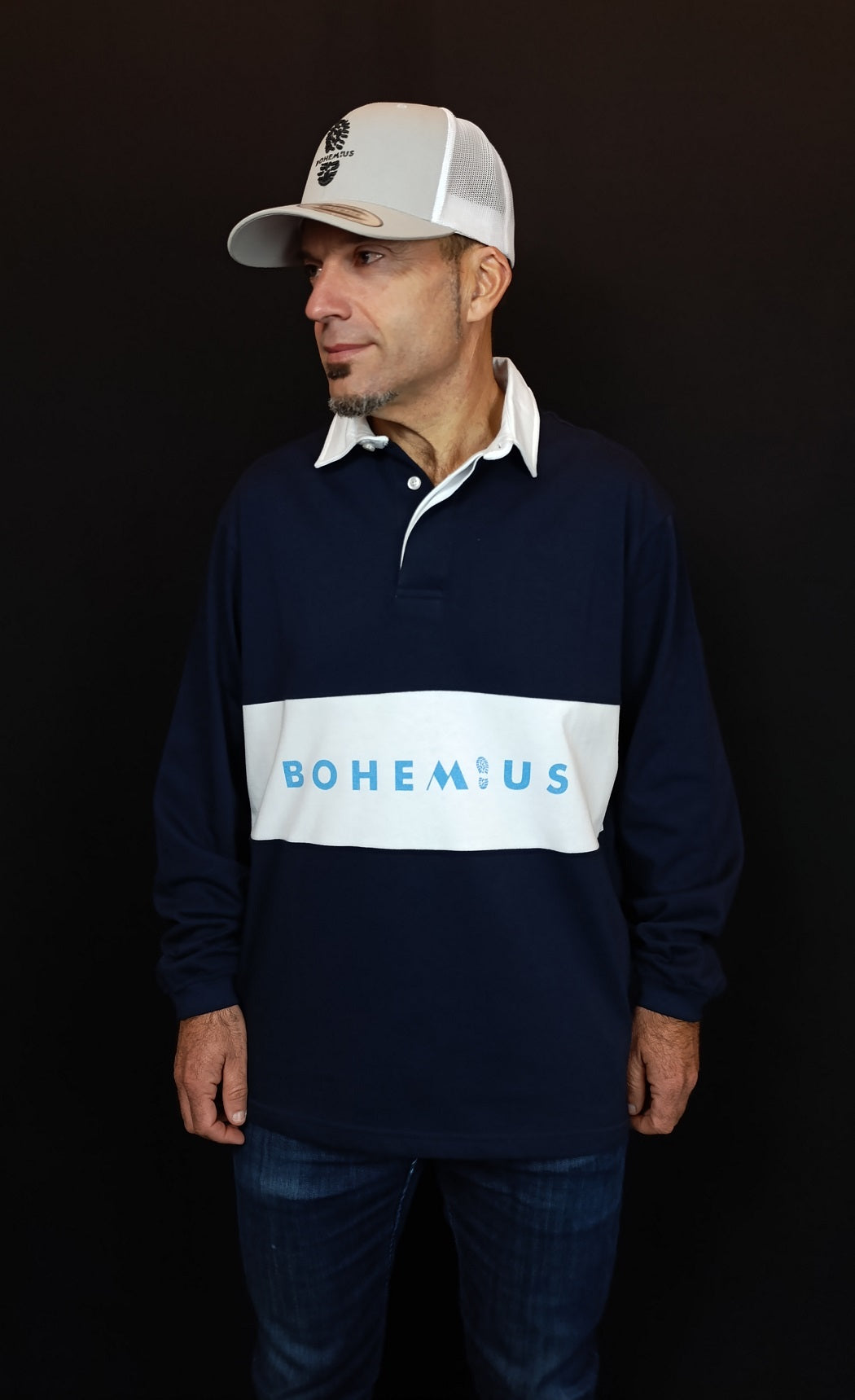 POLO RUGBY AZUL MARINO CON FRANJA BLANCA 33