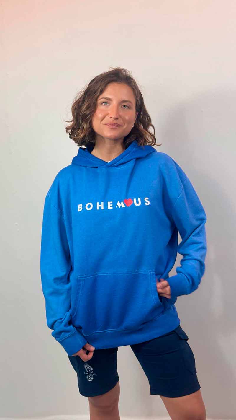 SUDADERA CON CAPUCHA  Y X QUE NO  AZUL