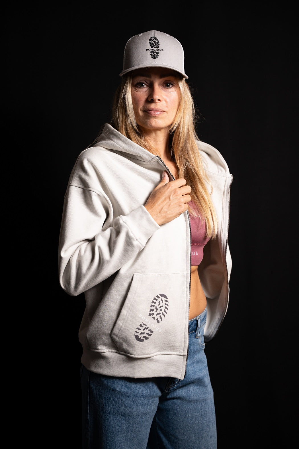 SUDADERA GRIS HIELO ALWAYS UP CON CREMALLERA