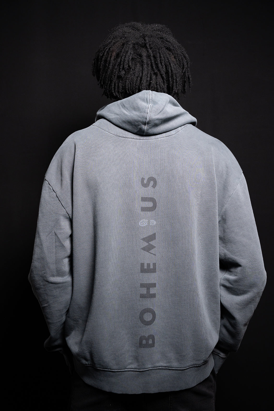 SUDADERA CAPUCHA GRIS ANTRACITA VERTICAL